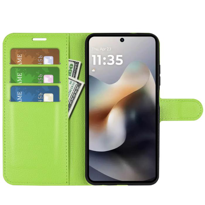 Bild 5,  Motorola Moto G56 5G Fodral Litchi Läder Grön