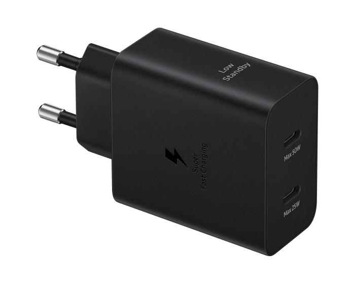 Bild 2, Samsung Samsung Original 50W 2x USB-C Laddare EP-T5020 Inkl. 1.8m USB-C Kabel Svart