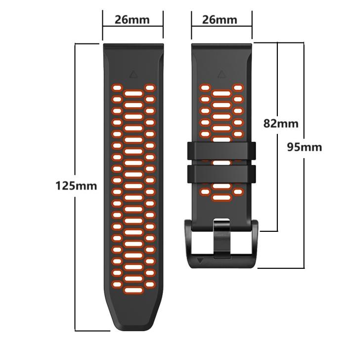 Bild 5,  Klockarmband 26 mm Dual-Color Robust Blå/Svart