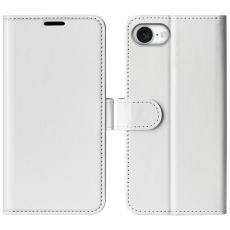  iPhone 17e / 16e Fodral Crazy Horse L&auml;der Vit