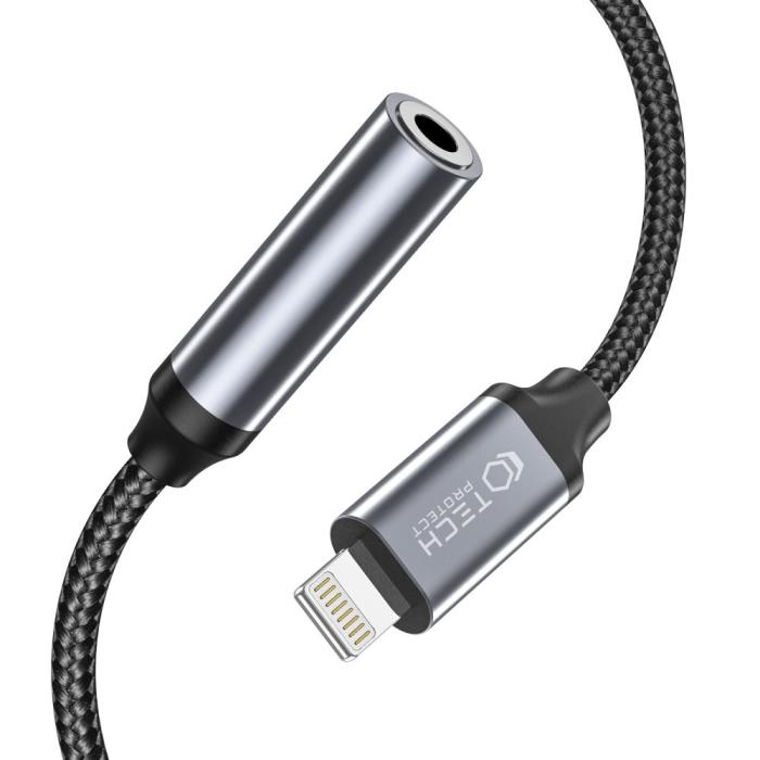 Bild 2, Tech-Protect Tech-Protect Ljudadapter Lightning - 3.5mm AUX Hona Nylon Svart