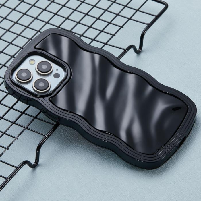 Bild 3,  iPhone 15 Pro Mobilskal Wavy Textur Svart