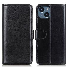  iPhone 15 Plus Fodral Crazy Horse Retro Svart