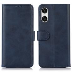  Sony Xperia 10 VI L&auml;der Fodral L&auml;der Solid Bl&aring;