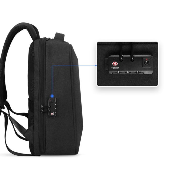 Bild 3, MARK RYDEN MARK RYDEN Lösenordslås Ryggsäck Med USB Svart