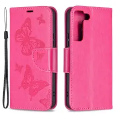  Samsung Galaxy S22 Plus Fodral Tryckt Fj&auml;ril Rosa