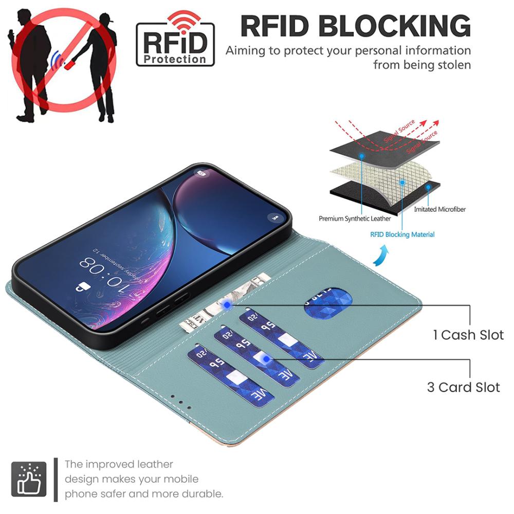 BINFEN BINFEN iPhone 17 Pro Max Fodral RFID Splicing Color Grön
