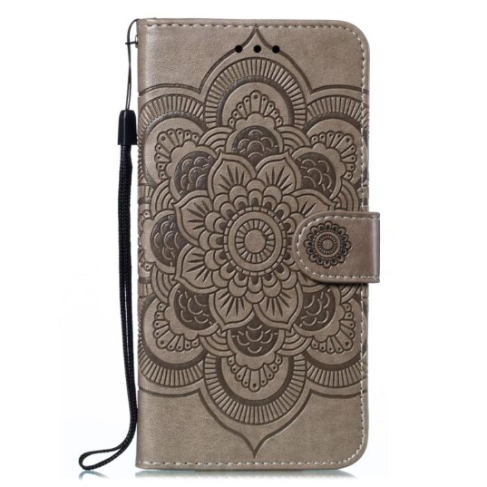 Bild 2,  Samsung Galaxy A24 5G Fodral Mandala Läder Grå