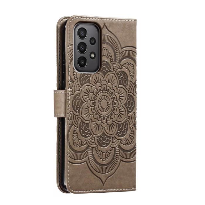 Bild 3,  Samsung Galaxy A24 5G Fodral Mandala Läder Grå
