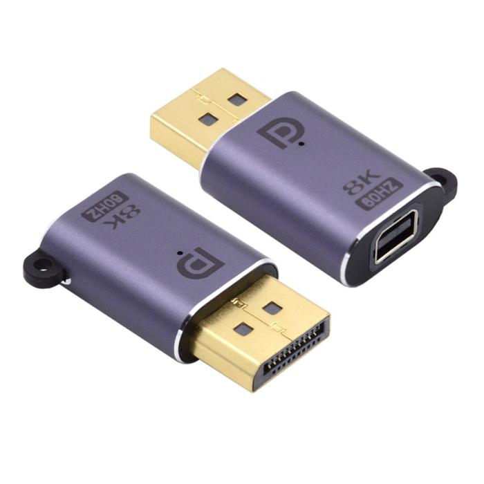 Bild 2,  Mini DisplayPort DP till DisplayPort Adapter 8K 60Hz Blå