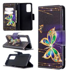  Huawei P40 - Pl&aring;nboksfodral - Guld Fj&auml;rilar