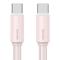 USAMS USAMS 1m 60W USB-C - USB-C Kabel Rosa