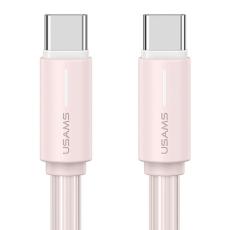 USAMS USAMS 1m 60W USB-C - USB-C Kabel Rosa