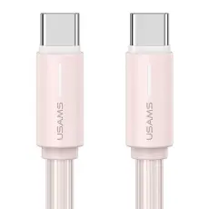USAMS USAMS 1m 60W USB-C - USB-C Kabel Rosa