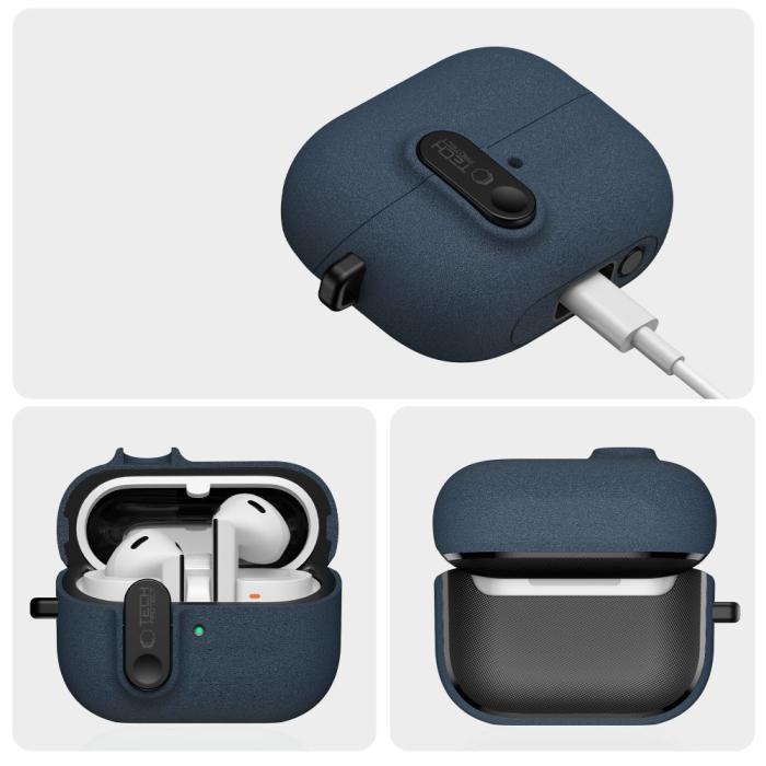 Bild 5, Tech-Protect Tech-Protect Galaxy Buds 3/3 Pro/3 FE Skal Slim Hook Fluffy Blue