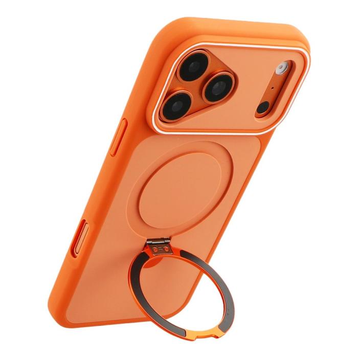 Bild 3,  iPhone 18 Pro / 17 Pro Skal MagSafe Stativ 2-färg Hybrid Orange