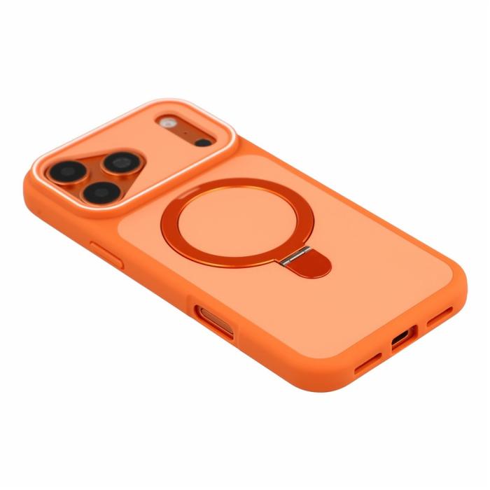 Bild 4,  iPhone 18 Pro / 17 Pro Skal MagSafe Stativ 2-färg Hybrid Orange