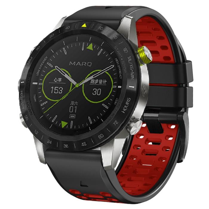 Bild 4,  Klockarmband 26 mm Dual-Color Robust Svart/Röd