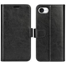  iPhone 17e / 16e Fodral Crazy Horse L&auml;der Svart