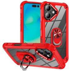  iPhone 16 Plus Skal Shockproof Ring Hybrid R&ouml;d