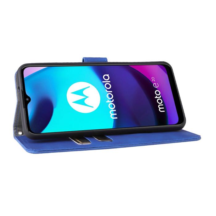 Bild 5,  Motorola Moto E20 Fodral Solid Blå