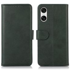  Sony Xperia 10 VI L&auml;der Fodral L&auml;der Solid Gr&ouml;n