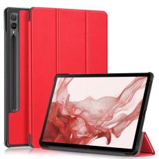  Samsung Galaxy Tab S9 Plus Fodral L&auml;der R&ouml;d