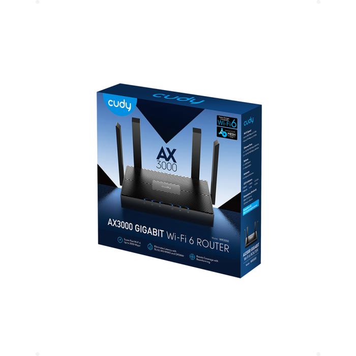 Bild 2, Cudy Cudy Wi-Fi Router WR3000 AX3000 Gigabit Wi-Fi 6 Mesh Svart