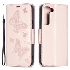  Samsung Galaxy S22 Plus Fodral Tryckt Fj&auml;ril Ros&eacute;guld