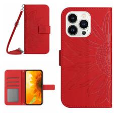  iPhone 15 Pro Fodral Solros Tryck R&ouml;d