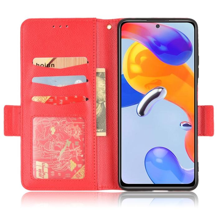 Bild 4,  Xiaomi Redmi Note 11 Pro 5G Fodral Litchi Textur Röd