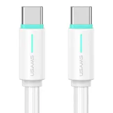 USAMS USAMS 1m 60W USB-C - USB-C Kabel Vit