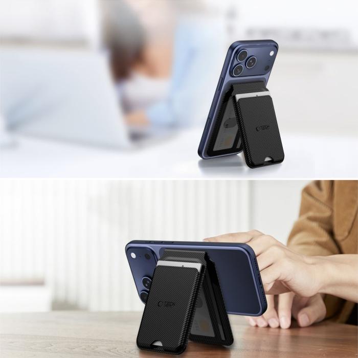 Bild 3, Tech-Protect Tech-Protect Magnetisk MagSafe Korthållare MagWallet Kickstand Carbon
