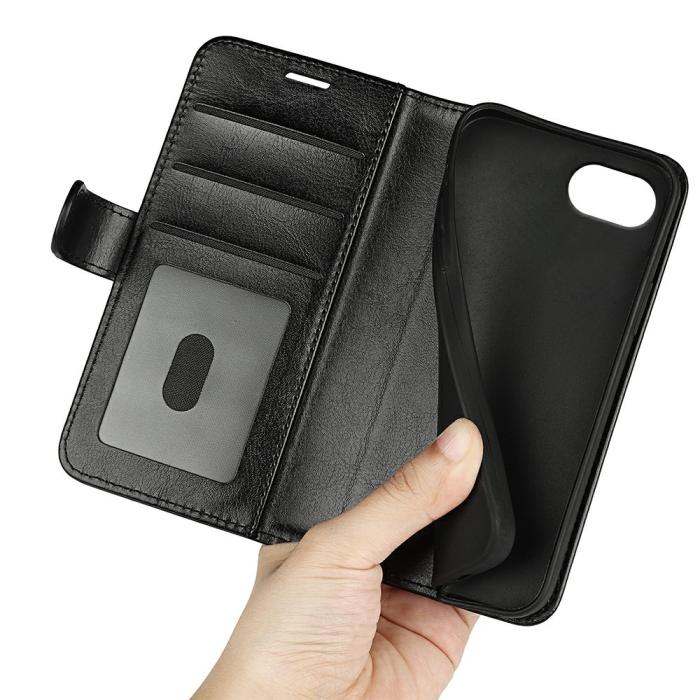 Bild 4,  iPhone 17e / 16e Fodral Crazy Horse Läder Svart