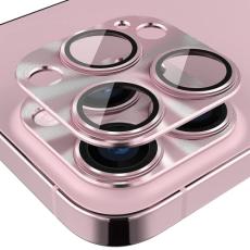 ENKAY ENKAY iPhone 14 Pro / 14 Pro Max Linsskydd Aluminium Rosa