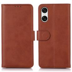  Sony Xperia 10 VI L&auml;der Fodral L&auml;der Solid Brun