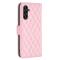  Samsung Galaxy A55 5G Fodral Diamond Läder Rosa