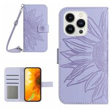  iPhone 15 Pro Fodral Solros Tryck Lila
