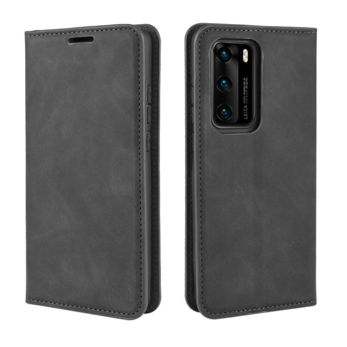 Bild 2,  Huawei P40 - Silkeslent Plånboksfodral - Svart