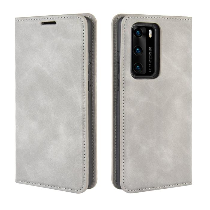 Bild 2,  Huawei P40 - Silkeslent Plånboksfodral - Grå