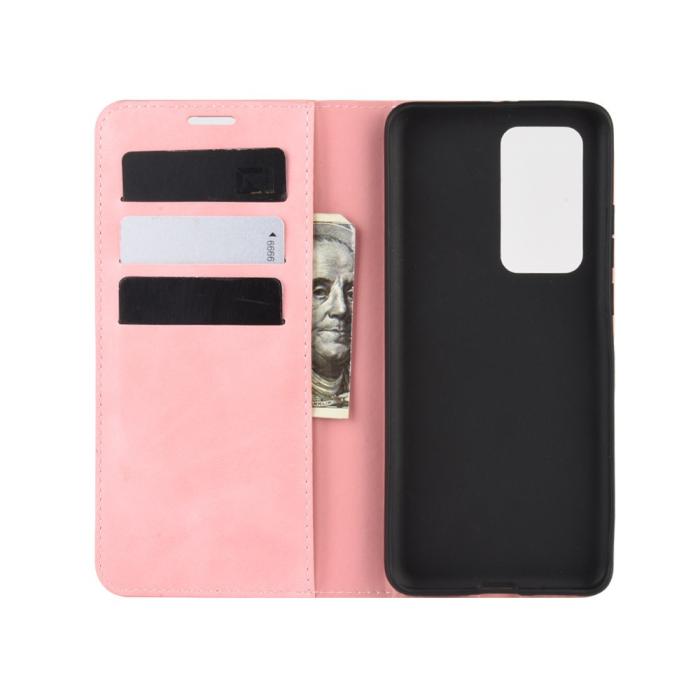 Bild 4,  Huawei P40 - Silkeslent Plånboksfodral - Ljus Rosa