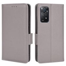  Xiaomi Redmi Note 11 Pro 5G Fodral Litchi Textur Gr&aring;
