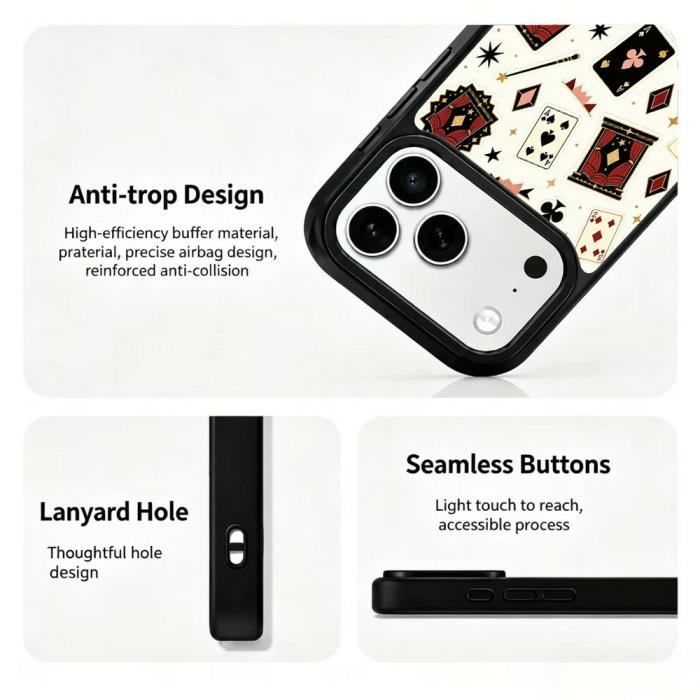Bild 3,  iPhone 18 Pro Max/17 Pro Max Skal MagSafe UV-Mönster Poker