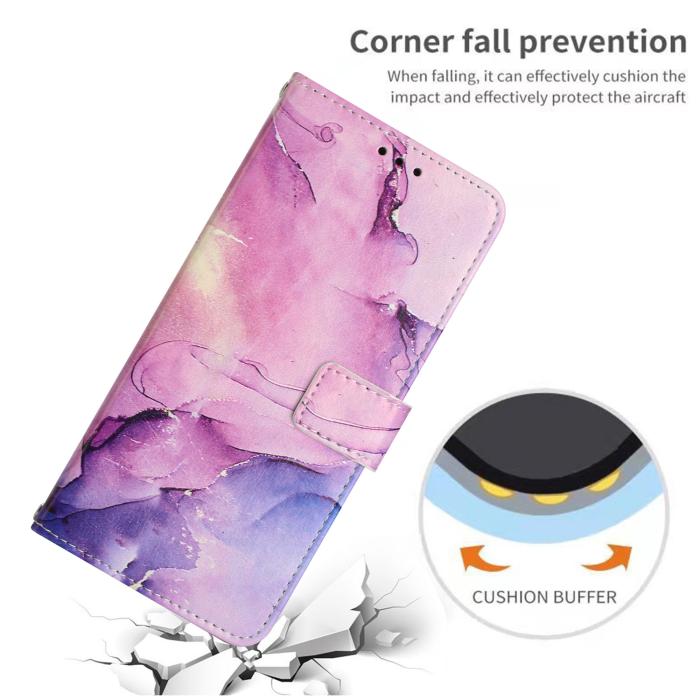 Bild 4,  Samsung Galaxy A27 5G Fodral Läder Marmor Rosa/Lila