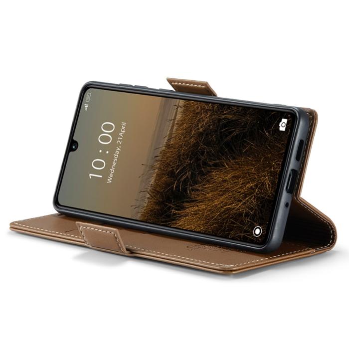 Bild 4, CASEME CASEME Xiaomi Redmi 13C 4G Fodral RFID Litchi Läder Brun