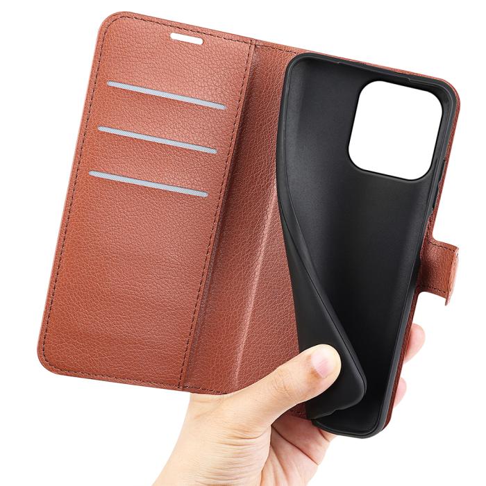 Bild 4,  Motorola Moto G56 5G Fodral Litchi Läder Brun