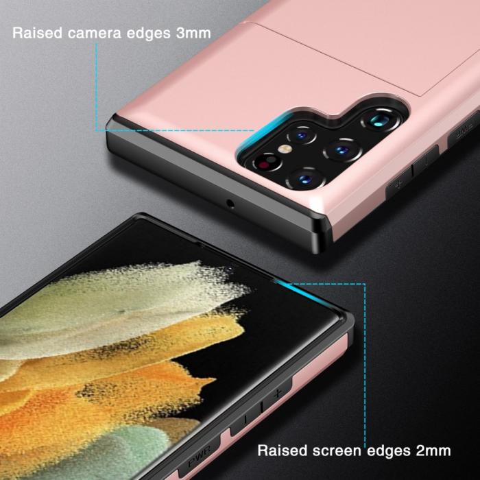Bild 6,  Samsung Galaxy S22 Ultra Skal Hybrid Med Kortfack Svart