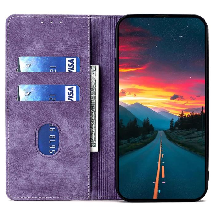 Bild 2,  Samsung Galaxy A15 4G/5G Fodral Retro RFID Läder Lila
