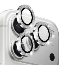 NORTHJO NORTHJO iPhone 17 Pro/17 Pro Max Linsskydd Strass Silver
