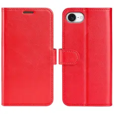  iPhone 17e / 16e Fodral Crazy Horse L&auml;der R&ouml;d
